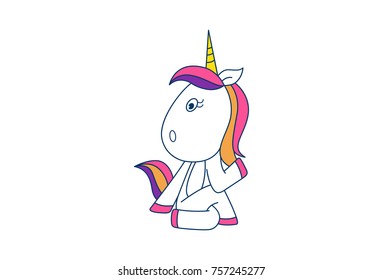 Cute Unicorn . Vector Illustration. Isolated on white background.