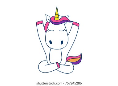 Cute Unicorn . Vector Illustration. Isolated on white background.