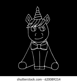 Cute unicorn vector on a white background. Object isolated cartoon illustration. Hand draw doodle. Cloth design, child,print, wallpaper, wrapping, paper, card, holiday, birthday. Color magic art.Eps10
