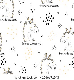 cute unicorn vector pattern
