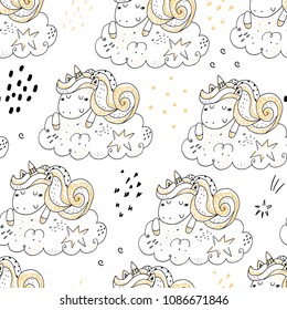 cute unicorn vector pattern