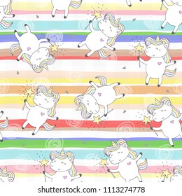 cute unicorn vector pattern