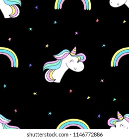 cute unicorn vector pattern