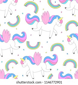 cute unicorn vector pattern