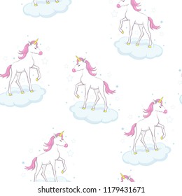 cute unicorn vector pattern