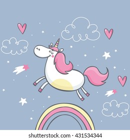 cute unicorn vector pattern