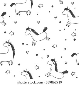 cute unicorn vector print