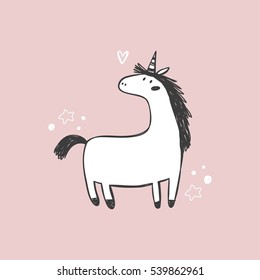 cute unicorn vector print