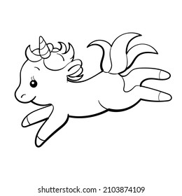 Cute Unicorn vector Sticker design. Pony Cartoon Character. Kawaii Unicorn emoji design.