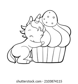 Cute Unicorn vector Sticker design. Pony Cartoon Character. Kawaii Unicorn emoji design.