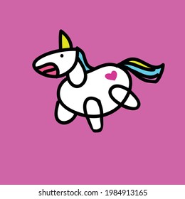 A cute Unicorn vector. Suitable for kids. Can be applied as book cover, shirt, or decorations