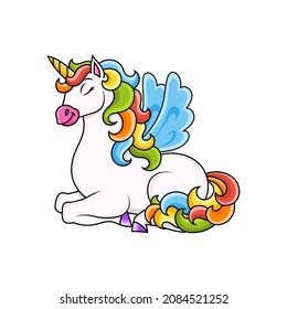 Cute Unicorn Wings Magic Fairy Horse Stock Vector (Royalty Free ...