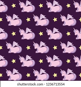 cute unicorns of fairy tale pattern