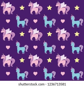 cute unicorns of fairy tale pattern