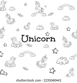 Cute Unicorns, handgezeichnet