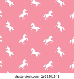 Cute Unicorns Repeating Pink Background
