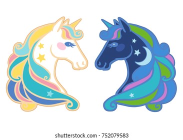 Cute unicorns. Vector illustration