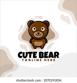 diseño de logotipo de oso lindo y único