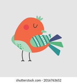 Cute unique bird vector illustration