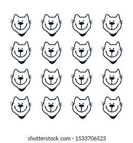 Cute and unique cat head vector design with a nice white background for various packages