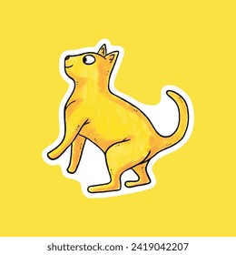 Cute and unique cat illustration sticker image