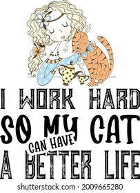 Cute And Unique Cat T-shirt Design