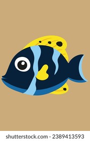 cute and unique colorful sea fish vector art illustration