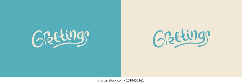 Cute unique hand drawn Greetings in vector isolated. For using in greeting card, postcard, season's greeting youtube preloader, Christmas banner, placard, gift box and etc.