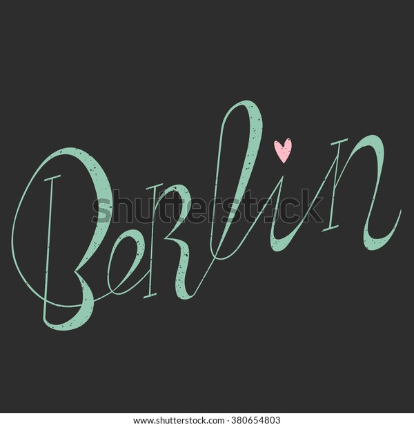 Cute Unique Handwritten Lettering Berlin Capital Stock Vector Royalty Free