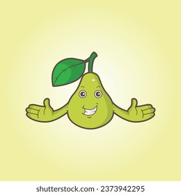 Cute and unique pear mascot