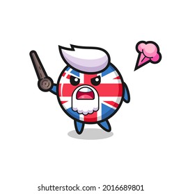 cute united kingdom flag badge grandpa is getting angry , cute style design for t shirt, sticker, logo element