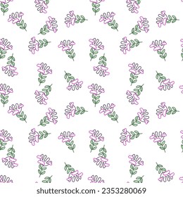 Una flor inusual y un patrón sin fisuras en la nube. Fondo simple estilizado de flores. Para el diseño de tejidos, impresión textil, papel de envoltura, cubierta. Ilustración del vector