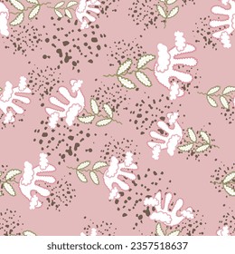 Cute unusual flower and cloud seamless pattern. Simple stylized flowers background. For fabric design, textile print, wrapping paper, cover. Vector illustration