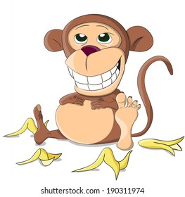 Cute unusual full vector monkey