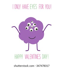 Cute Unusual Valentines Day Card Funny Stock Vector Royalty Free 347478317