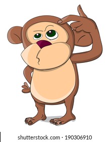 Cute Unusual Thinking Monkey Stock Illustration 192847616 | Shutterstock