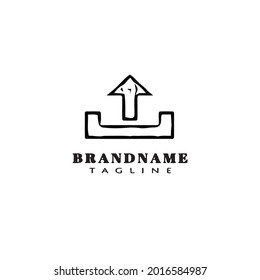 icono de caricatura del logotipo de subida lindo ilustración vectorial moderna