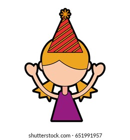 cute upper body girl cartoon
