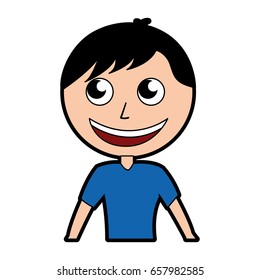 cute upper body man cartoon