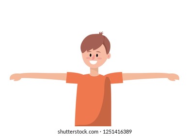 cute upperbody man cartoon