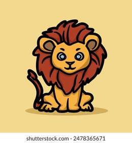 A Cute Upright Sitting Lion 