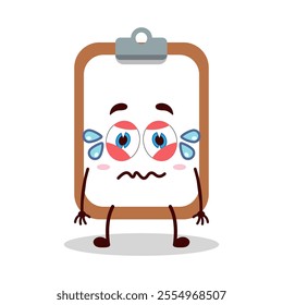 cute upset expression of clipboard cartoon character