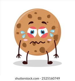 Cute upset expression of cookies cartoon character