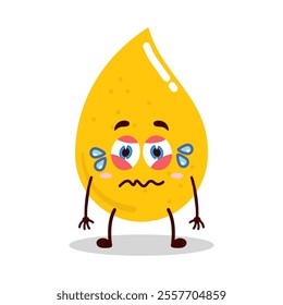 cute upset expression of gold drop cartoon character