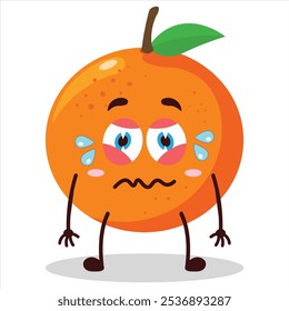 cute upset expression of orange character