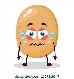 cute upset expression of potato cartoon character