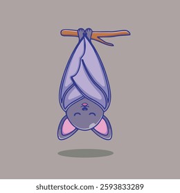 Cute upside down Admiralty bat vector children's illustration Q version vector cartoon illustration