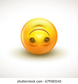 Cute upside down face emoticon, emoji - vector illustration EPS10