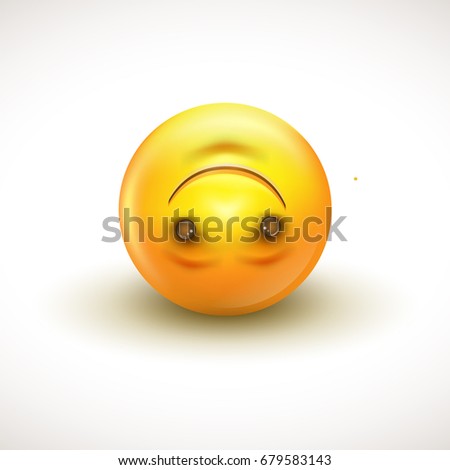 Cute upside down face emoticon, emoji - vector illustration EPS10