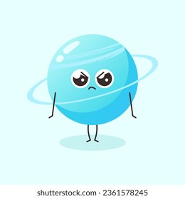 Cute uranus angry simple isolated vector image